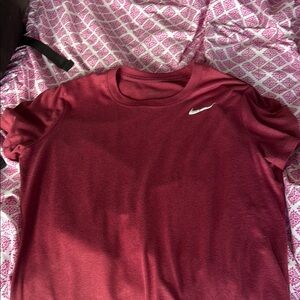 Nike Burgundy T-Shirt with White Logo